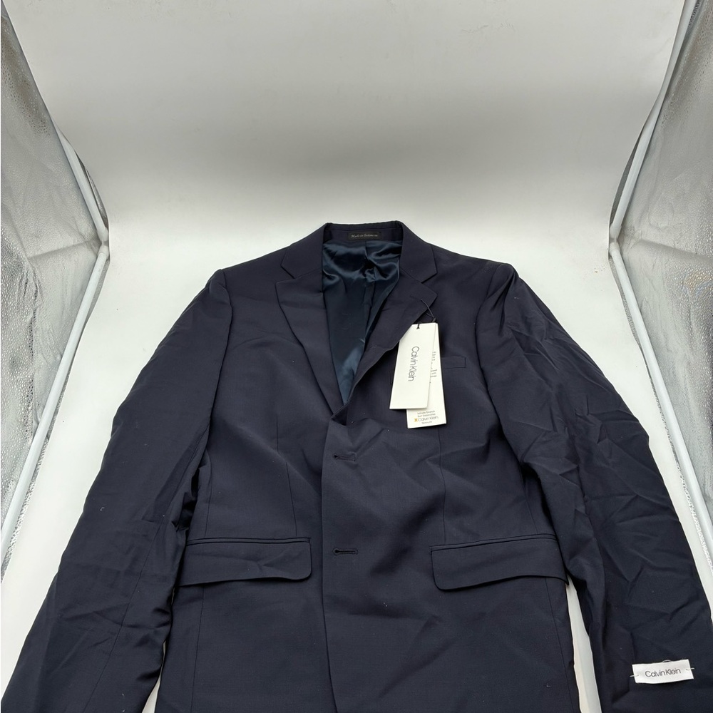 Calvin Klein Men's Dark Navy Two-Button Suit Jacket, 44R